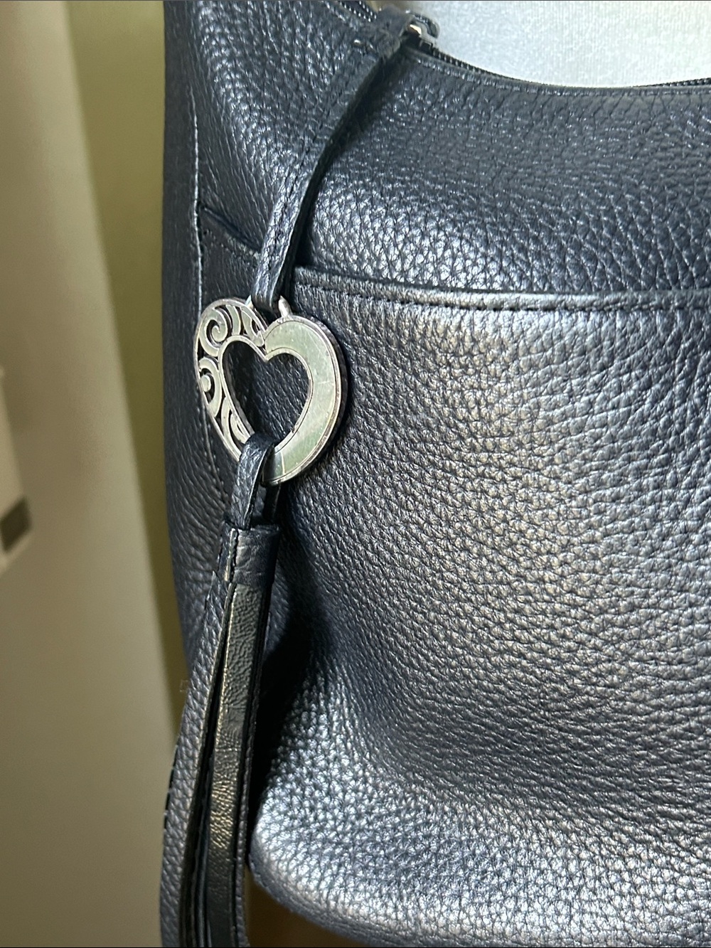 Brighton Black Leather Hobo Shoulder Bag with Braided Strap - Picture 2 of 12